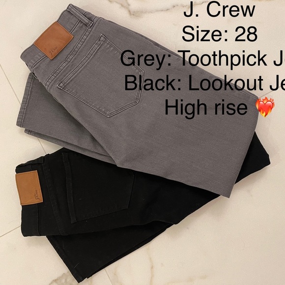 J.Crew skinny jeans (toothpick + lookout) ~ size 28 ~ high rise - grey and black - Picture 1 of 3